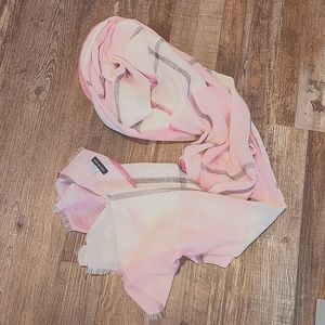 eskandar Pink Tartan Check Fringe Cashmere Scarf